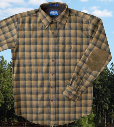 画像1: ペンドルトン ウール シャツ・エルボーパッチ フィッテッド トレイルシャツ ブロンズ・チャコールオンブレM/Pendleton Fitted Trail Shirt (Bronze Charcoal Ombre)