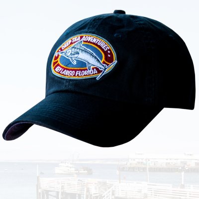 画像1: フロリダ キーラーゴ ディープ アドベンチャー フィッシング キャップ（ブラック）/DEEP SEA ADVENTURES KEY LARGO FLORIDA Fishing Cap