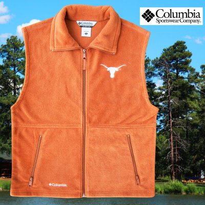 画像1: コロンビア スポーツウェア テキサスロングホーンズ フリース ベスト（ロングホーンズオレンジ）/Columbia Sportswear Texas Longhorns Fleece Vest(Cedar)