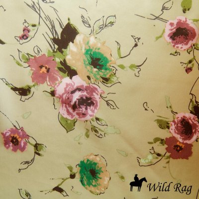 画像1: オースティン アクセント シルク ワイルドラグ（カウボーイ大判スカーフ）フローラル/Austin Accent Inc.100% Silk Wild Rags(Floral)
