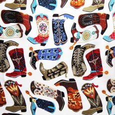 画像1: シルク ワイルドラグ（カウボーイ大判スカーフ）ウエスタンブーツ/100% Silk Wild Rags(Western Boots) (1)