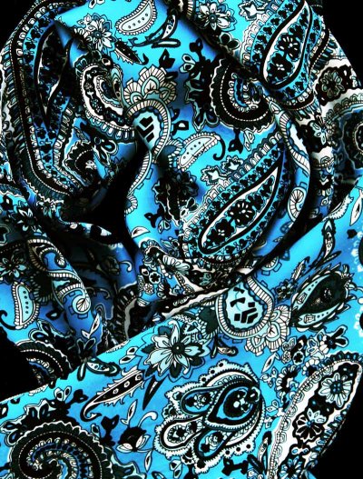 画像1: カウボーイ 大判スカーフ ワイルドラグ ペイズリー ターコイズ/100% Silk Wild Rags(Paisley/Turquoise)