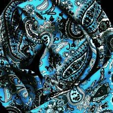 画像1: カウボーイ 大判スカーフ ワイルドラグ ペイズリー ターコイズ/100% Silk Wild Rags(Paisley/Turquoise) (1)