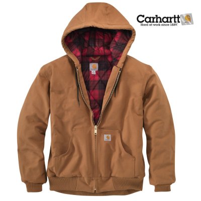 画像1: カーハート ダーククリムゾンプラッド ラインド アクティブ ジャケット（カーハートブラウン）/Carhartt Lined Active Jacket(Carhartt Brown)