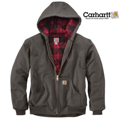 画像1: カーハート ダーククリムゾンプラッド ラインド アクティブ ジャケット（グラベル）M/Carhartt Lined Active Jacket(Gravel)