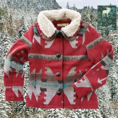 画像2: トゥルーグリット イエローストーン アズテック カントリージャケット（レディース・レッド）/True Grit Yellowstone Jacket(Red) (2)