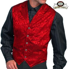 画像1: ワーメーカー シルク ベスト（フローラルレッド）/Wah Maker Old West Vest(Red) (1)