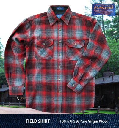 画像2: ペンドルトン バージンウールシャツ フィールドシャツ（レッド・ブラック）大きいサイズ L・XL・XXL/Pendleton Field Shirt