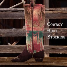 画像1: カウボーイ ブーツ ストッキング（インテリア）/Cowboy Boot Stocking (1)