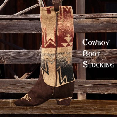 画像1: カウボーイ ブーツ ストッキング（インテリア）/Cowboy Boot Stocking