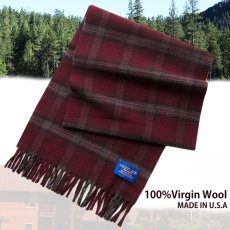 画像1: ペンドルトン ウエストランド ウーブンズ ヴァージン メリノウールマフラー（バーガンディー）/Pendleton Merino Wool Muffler(Burgundy) (1)