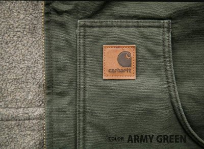 画像3: カーハート シェルパラインド サンドストーン リッジ コート（C61 アーミーグリーン）S/Carhartt Sherpa Lined Sandstone Ridge Coat(Army Green)