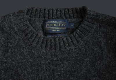 画像2: ペンドルトン シェトランド ウール セーター（ブラック ヘザー）/Pendleton Shetland Wool Sweater Black Heather