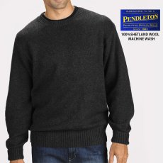 画像1: ペンドルトン シェトランド ウール セーター（ブラック ヘザー）/Pendleton Shetland Wool Sweater Black Heather (1)
