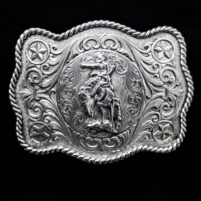 画像1: モンタナシルバースミス ウエスタン ベルト バックル サドル ブロンコ/Montana Silversmiths Western Belt Buckle Saddle Bronc