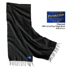 画像1: ペンドルトン ピュアバージンウール マフラー（チャコール）/Pendleton Whisperwool Muffler Charcoal (1)