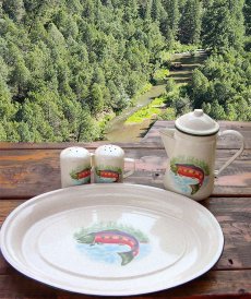 画像2: フィッシュ ほうろう ポット（レインボートラウト）/Enamelware Coffee Pot(RainbowTrout) (2)