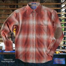画像1: ペンドルトン ウール シャツ・エルボーパッチ トレイルシャツ ブリック・ブラウンオンブレS/Pendleton Elbow-Patch Trail Shirt (1)