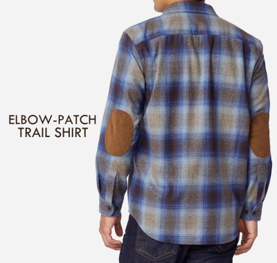 画像3: ペンドルトン ウール シャツ・エルボーパッチ トレイルシャツ ブリック・ブラウンオンブレS/Pendleton Elbow-Patch Trail Shirt