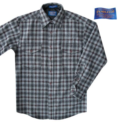 画像1: ペンドルトン ウールシャツ・ガイドシャツ・アウトドアシャツ グレー・ブラックS/Pendleton Guide Shirt