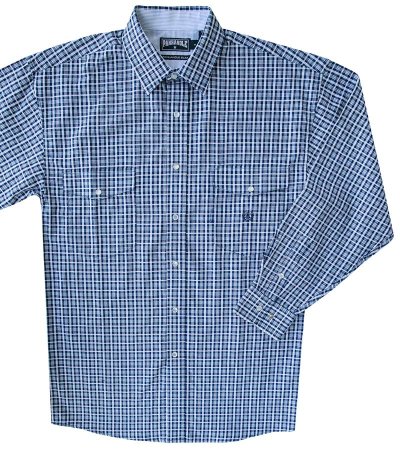 画像1: パンハンドルスリム ウエスタンシャツ・ブルーチェック（長袖）大きいサイズもあり/Panhandle Slim Long Sleeve Western Shirt(Blue Plaid)