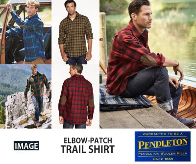 画像3: ペンドルトン ウール シャツ・エルボーパッチ トレイルシャツ ブロンズ・ブループラッドS/Pendleton Trail Shirt (Bronze Blue Plaid)
