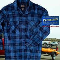 画像1: ペンドルトン ウールシャツ ボードシャツ ブループラッド XS・S/Pendleton Board Shirt (1)