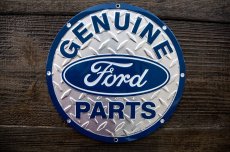 画像2: フォード モーターカンパニー エンボス ティンサイン メタルサイン 看板（シルバー・ブルー）/Ford Motor Company Embossed Metal Sign GENUINE Ford PARTS (2)