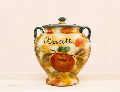 画像1: ハンドペイント ビスコッティ ジャー/Handpainted Biscotti Jar