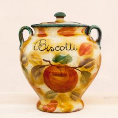 画像1: ハンドペイント ビスコッティ ジャー/Handpainted Biscotti Jar (1)