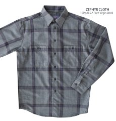 画像3: ペンドルトン ゼファークロス ピュアーバージンウール シャツ（グレー・ピンクプラッド）/Pendleton Zephyr Cloth Wool Shirt(Grey/Pink Plaid) (3)
