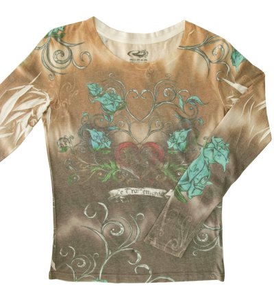 画像1: ローパー ハート 長袖 Tシャツ（レディース）/Roper Women's T-shirt(Brown)