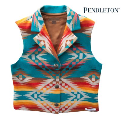 画像1: ペンドルトン レディース ピュアーヴァージンウール ベスト（ターコイズ・レッド）/Pendleton Pure Virgin Wool Vest(Women's)