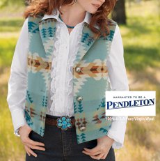 画像4: ペンドルトン レディース ピュアーヴァージンウール ベスト（ブルー・ブラウン）/Pendleton Pure Virgin Wool Vest(Women's) (4)