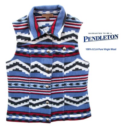 画像1: ペンドルトン レディース ピュアーヴァージンウール ベスト（デニムブルー）S/Pendleton Pure Virgin Wool Vest(Women's)