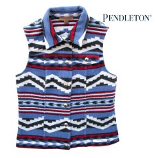 画像1: ペンドルトン レディース ピュアーヴァージンウール ベスト（デニムブルー）S/Pendleton Pure Virgin Wool Vest(Women's) (1)