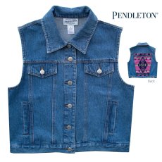 画像1: ペンドルトン デニム ベスト デニム・ピンク（レディース）/Pendleton Denim Vest (1)
