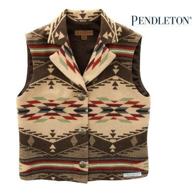 画像1: ペンドルトン レディース ピュアーヴァージンウール ベスト（スピリットオブザピープル）XS/Pendleton Pure Virgin Wool Vest Brown Spirit of the Peoples(Women's)