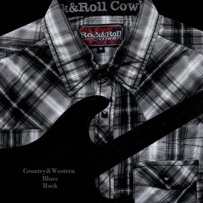 画像1: ロックンロール カウボーイ ウエスタンシャツ ブラック・グレー（長袖）/Panhandle Slim Long Sleeve Western Shirt