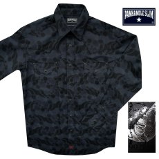 画像1: パンハンドルスリム ウエスタンシャツ ブラック（長袖）L（身幅63cm）/Panhandle Slim Long Sleeve Western Shirt (1)
