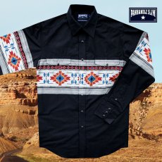 画像1: パンハンドルスリム アズテック ボーダー ウエスタンシャツ ブラック（長袖）M/Panhandle Slim Aztec Border Shirt (1)