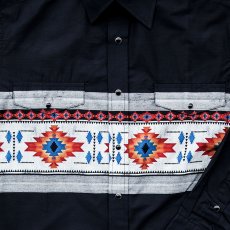 画像2: パンハンドルスリム アズテック ボーダー ウエスタンシャツ ブラック（長袖）M/Panhandle Slim Aztec Border Shirt (2)