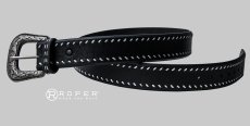 画像2: ローパー ウエスタン レザーベルト（ブラック）/Roper Western Leather Belt(Black) (2)