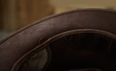 画像3: ワックスレザー＆メッシュ クラッシャブル・パッカブルハット（ブラウン）/Leather Hat(Brown) (3)