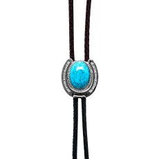 画像2: ウエスタン ボロタイ ホースシュー・ターコイズ/Western Bolo Tie(Horseshoe/Turquoise) (2)