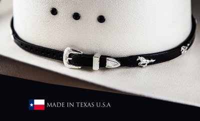 画像2: ハット バンド ランニング ホース（ブラック）/Hat Band Leather w/Running Horses(Black)