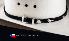 画像2: ハット バンド ランニング ホース（ブラック）/Hat Band Leather w/Running Horses(Black) (2)