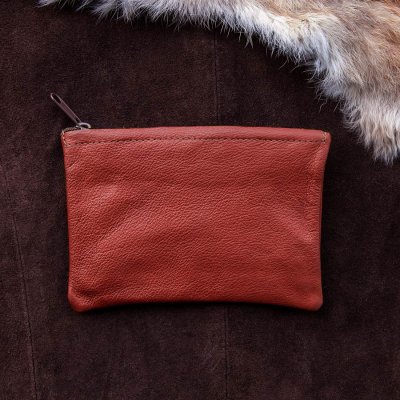 画像1: レザー ポーチ（バーガンディー）/Leather Pouch