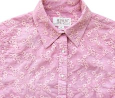 画像2: ライアン マイケル フローラル刺繍 ウエスタン シャツ（ピンク・長袖）/Ryan Michael Long Sleeve Western Shirt(Women's)  (2)