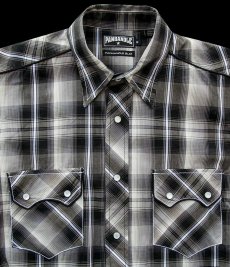 画像2: パンハンドルスリム プラッド ウエスタンシャツ ブラック（長袖）/Panhandle Slim Long Sleeve Western Shirt (2)
